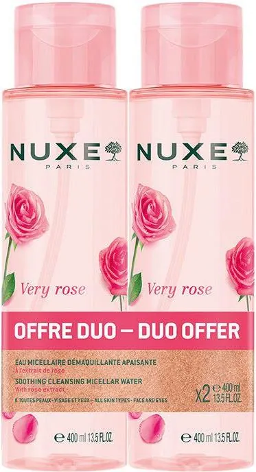 Набір Duo Міцелярна вода Nuxe Very Rose для обличчя, 2 шт х 400 мл