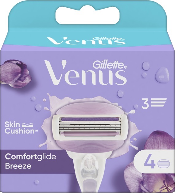 Картриджи сменные для бритья (лезвия) Venus 3 ComfortGlide Breeze, 4 шт