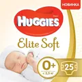 Підгузки Huggies Elite Soft Newborn дитячі, розмір 0+, до 3,5 кг, 25 шт
