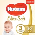 Підгузки Huggies Elite Soft дитячі, розмір 3, 5-9 кг, 80 шт