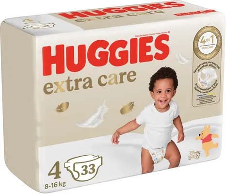 Підгузки Huggies Extra Care дитячі, розмір 4, 8-16 кг, 33 шт