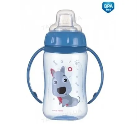 Кружка Canpol babies Cute Animals тренувальна з силіконовим носиком, песик, синя, 56/512_blu, 320 мл
