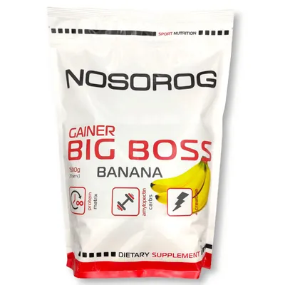 Гейнер Nosorog Gainer Big Boss банан, 1,5 кг