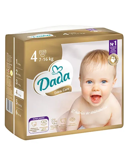 Підгузки Dada Extra Care Maxi дитячі, розмір 4, 7-18 кг, 33 шт