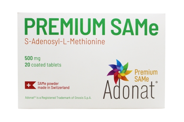 Адеметіонін Адонат (PREMIUM SAMe) таблетки по 500 мг №20 (10х2)