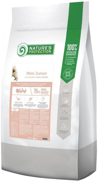 Корм сухой для щенков малых пород Nature's Protection Mini Junior Small Breeds, 18 кг