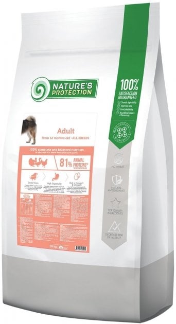 Корм сухой для взрослых собак всех пород Nature's Protection Adult All Breeds (NPB46029), 18 кг