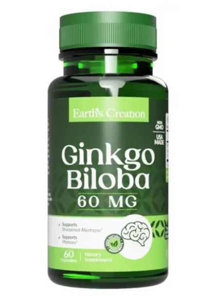 Гінкго білоба Earth's Creation Ginkgo Biloba 60 мг, 60 капсул