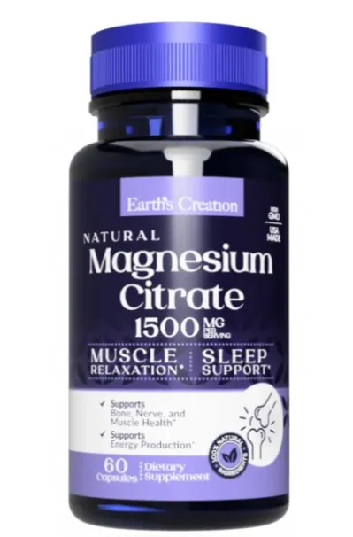 Магнію цитрат Earth's Creation Magnesium Citrate 1500 мг, 60 капсул