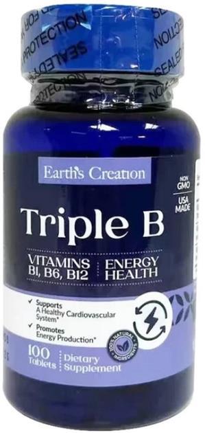 Витамины группы B Earth's Creation Triple B, 100 таблеток