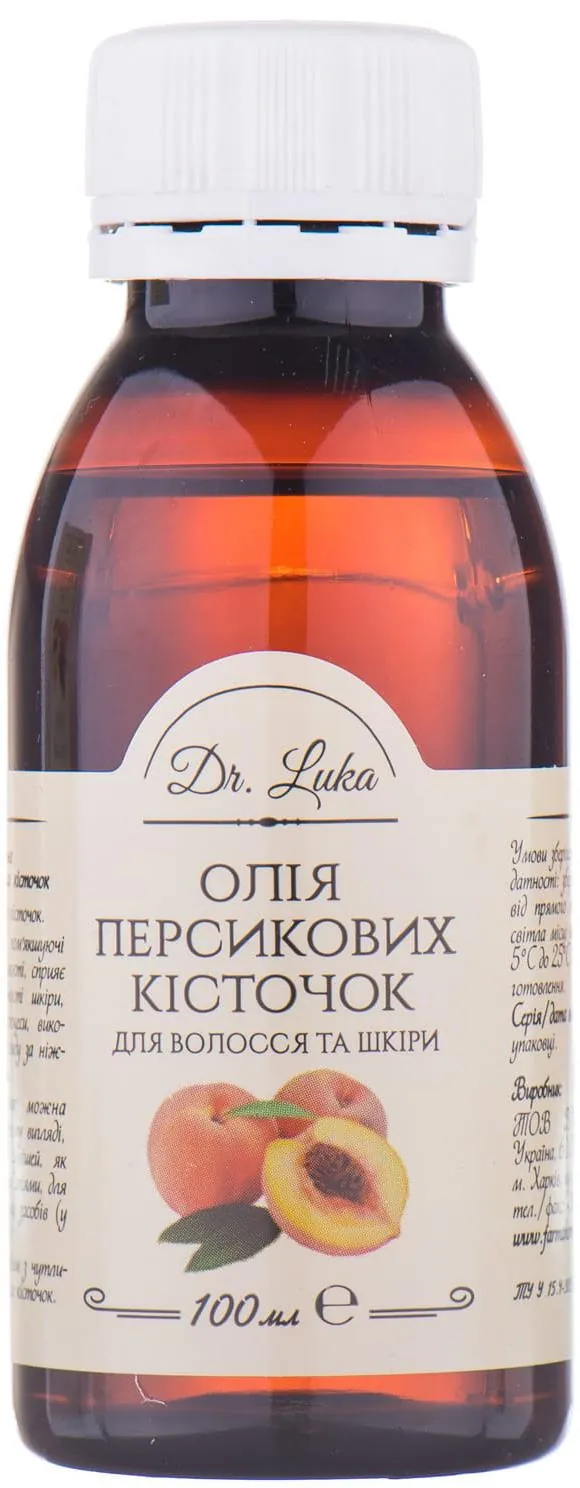 Олія Dr.Luka Персикових кісточок для волосся та шкіри, 100 мл