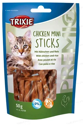 Ласощі для кішок Trixie PREMIO Chicken Mini Sticks з куркою і рисом, 50 г