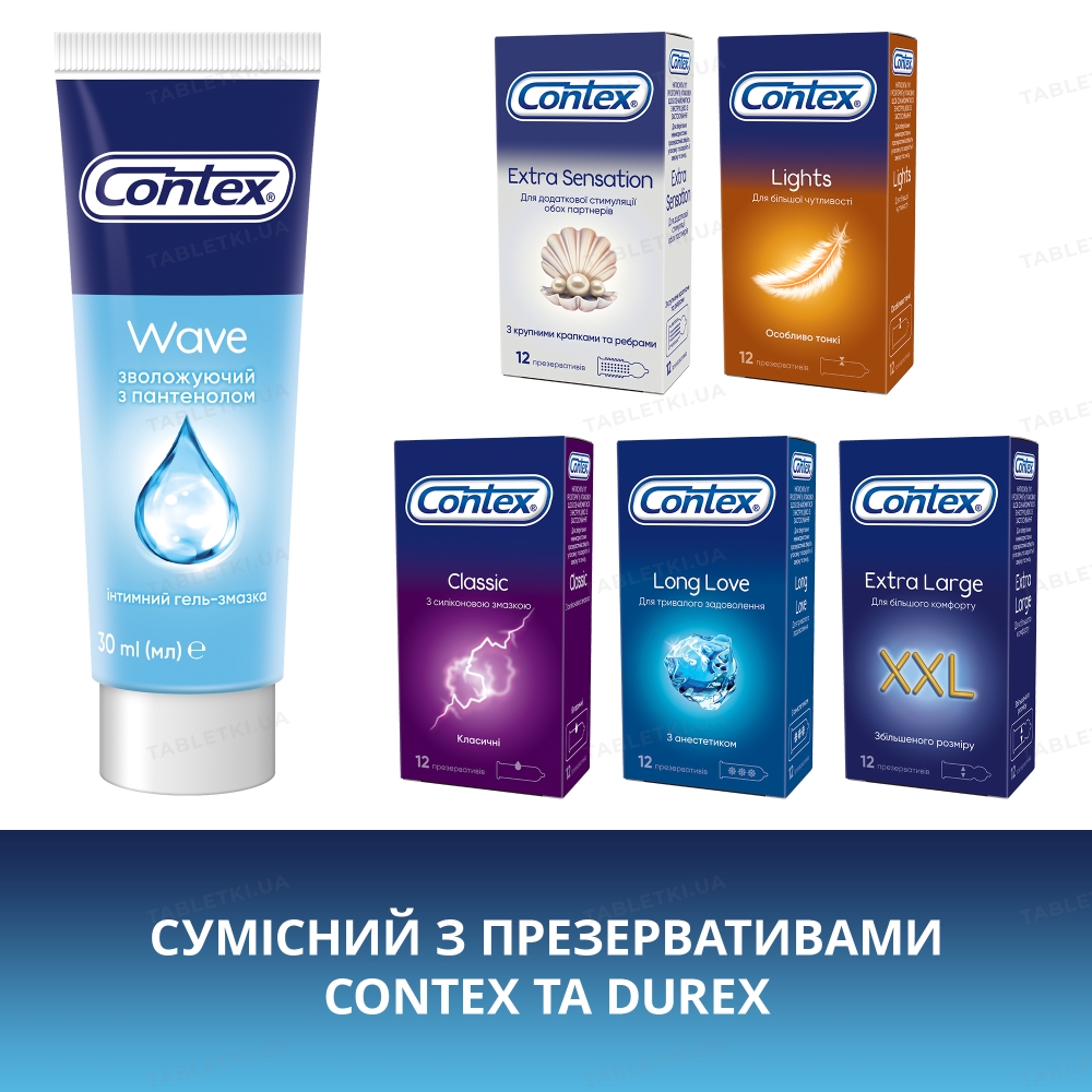 Интимный гель-смазка Contex Wave увлажняющий с пантенолом (лубрикант ...