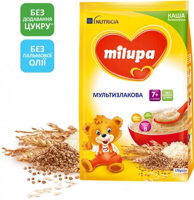 Каша безмолочна Milupa мультизлакова для дітей з 7 місяців, 170 г