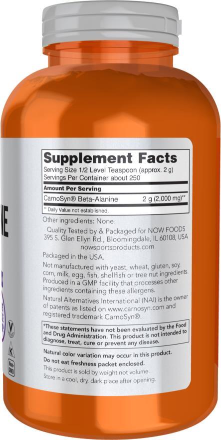 Бета-аланін NOW Beta Alanine Powder, 500 г