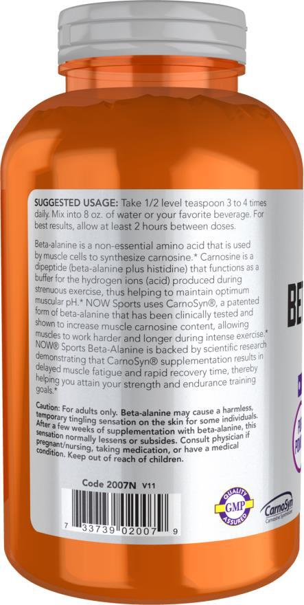 Бета-аланін NOW Beta Alanine Powder, 500 г