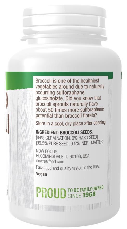 Брокколи семян NOW Broccoli Seeds, 113 г