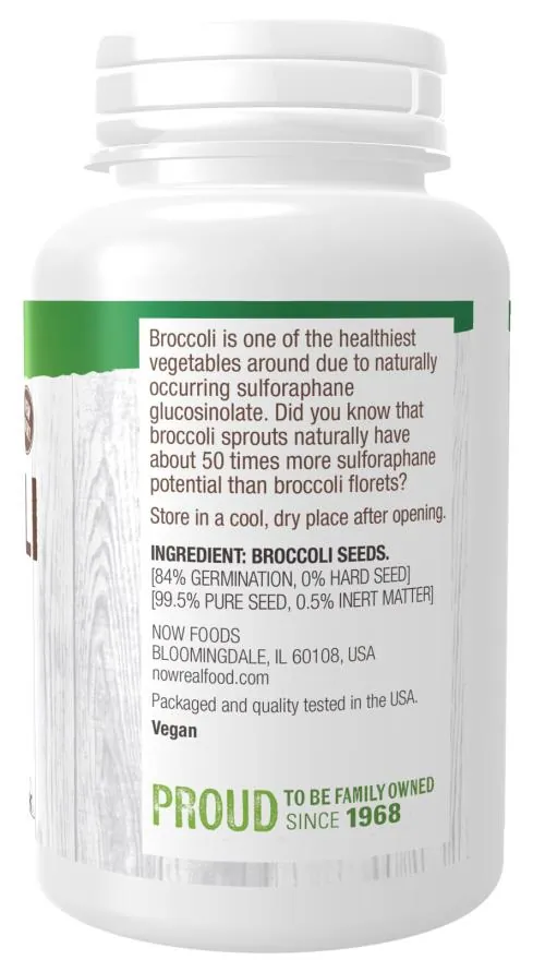 Брокколі насіння NOW Real Food Broccoli Seeds, 113 г