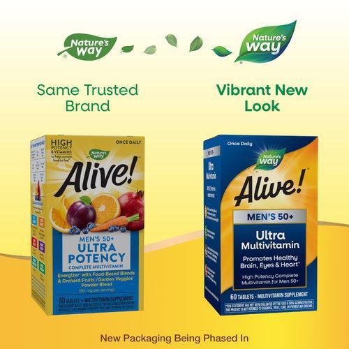 Витамины для мужчин 50+ Nature's Way Alive! Men's 50+ Ultra Multivitamin, 60 таблеток