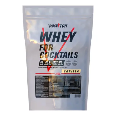 Протеїн сироватковий концентрат Vansiton Whey for cocktails для коктейлів, ваніль, 3.6 кг