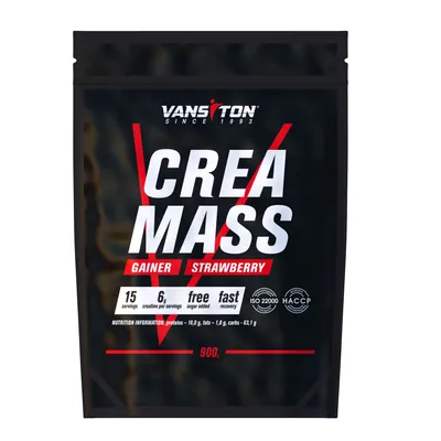 Гейнер Vansiton Creamass, полуниця, 900 г