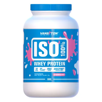 Протеїн сироватковий ізолят Vansiton 100% ISO Whey Protein, полуниця, 1000 г
