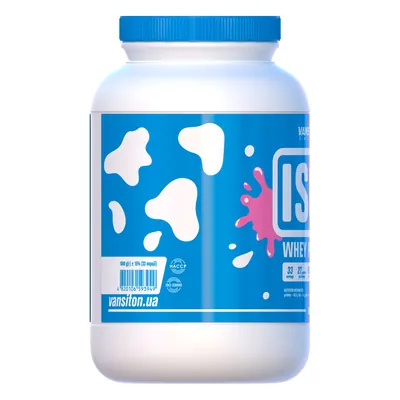 Протеїн сироватковий ізолят Vansiton 100% ISO Whey Protein, полуниця, 1000 г