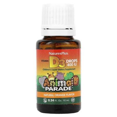 Витамин Д3 Nature's Plus Vitamin D3 400 МЕ капли, апельсин, 10 мл