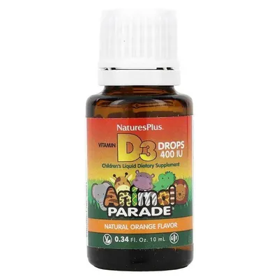 Вітамін Д3 Nature's Plus Vitamin D3 400 МО краплі, апельсин, 10 мл