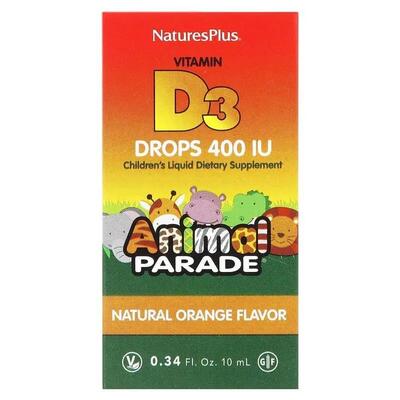 Витамин Д3 Nature's Plus Vitamin D3 400 МЕ капли, апельсин, 10 мл