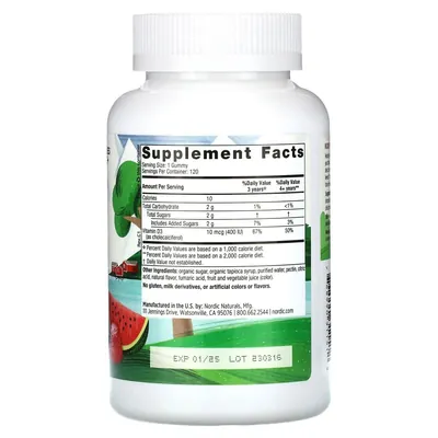 Вітамін D3 для дітей Nordic Naturals Vitamin D3 400 МО кавун, 120 цукерок