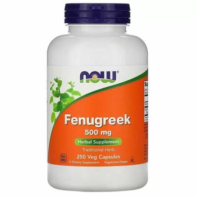Пажитник NOW Fenugreek 500 мг, 250 капсул