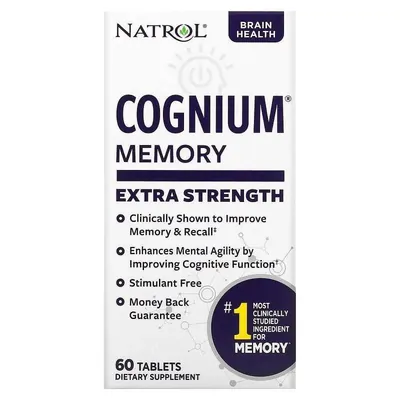 Когніум Natrol Cognium Memory Extra Strength 200 мг, 60 таблеток