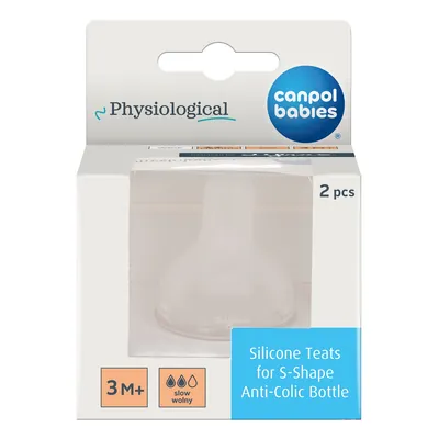 Соска силіконова Canpol Babies кругла 59/892 до пляшечки S-Shape M повільна, 2 шт