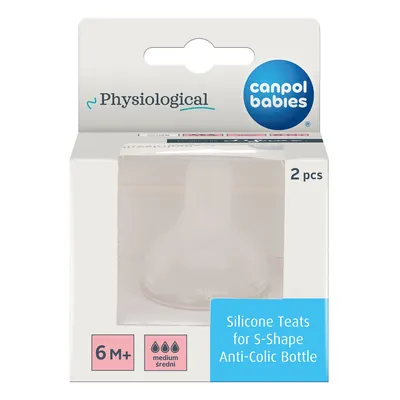 Соска силіконова Canpol Babies кругла 59/893 до пляшечки S-Shape L середня, 2 шт