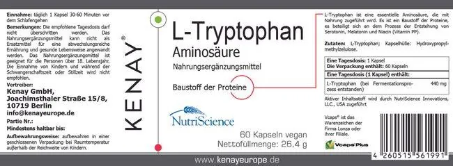 L-триптофан капсули №60 у флак.