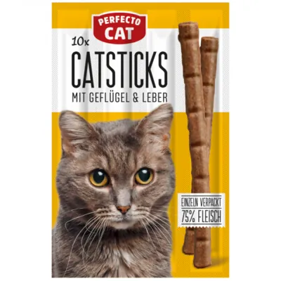 Ласощі для котів Perfecto Cat палички курка та печінка, 10 штук
