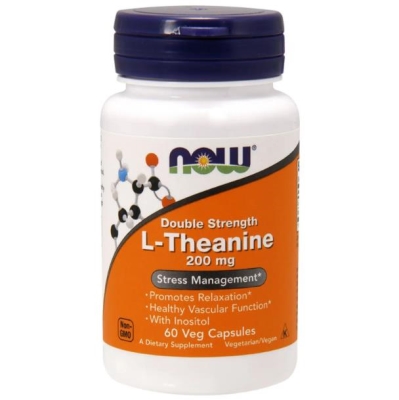 L-теанин NOW L-Theanine Double Strength 200 мг веганские капсулы №60