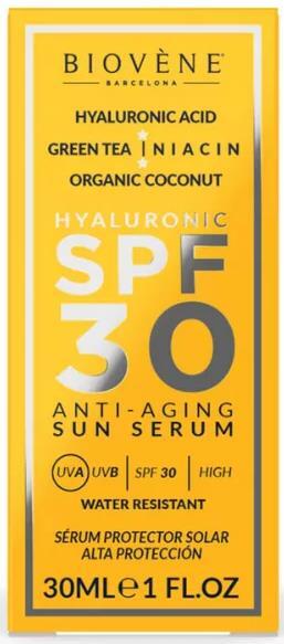 Сыворотка для лица Biovene увлажняющая против старения с гиалуроновой кислотой SPF30, 30 мл