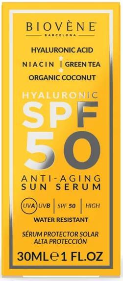 Сыворотка для лица Biovene увлажняющая против старения с гиалуроновой кислотой SPF50, 30 мл