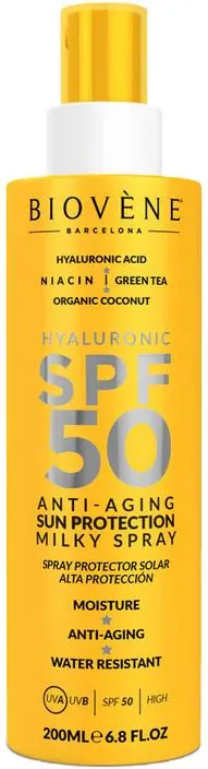 Спрей сонцезахисний Biovene SPF50 для тіла антивіковий з гіалуроновою кислотою, 200 мл
