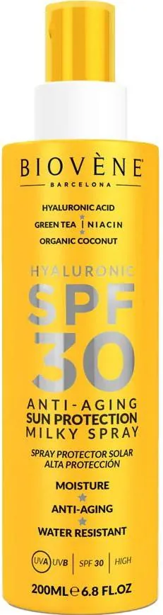 Спрей сонцезахисний Biovene SPF30 для тіла антивіковий з гіалуроновою кислотою, 200 мл