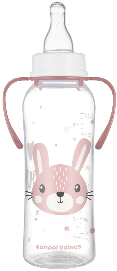 Бутылочка Canpol Babies Cute Animals 11/845_pin с ручками розовая, 250 мл