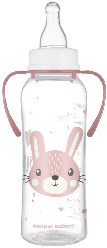 Пляшечка Canpol Babies Cute Animals 11/845_pin з ручками рожева, 250 мл