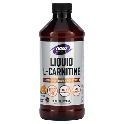 Амінокислота L-Карнітин NOW L-Carnitine Liquid 1000 мг цитрус, 473 мл