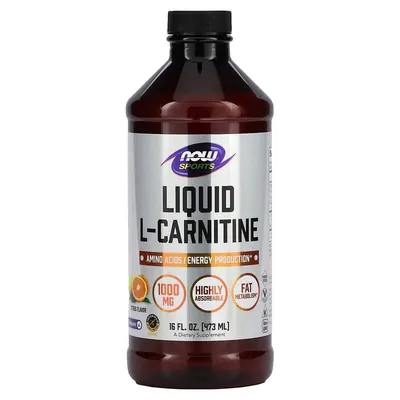 L-карнітин NOW Sports L-Carnitine рідкий цитрус, 473 мл
