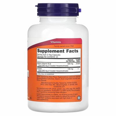 Ніацин NOW Flush-Free Niacin капсули по 250 мг №90