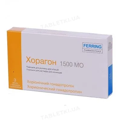 Хорагон порошок для р-ну д/ін. по 1500 МО №3 в амп. з р-ком