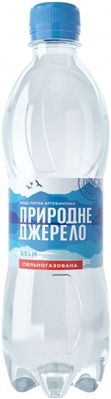 Вода питьевая Природне Джерело сильногазированная, 0,5 л