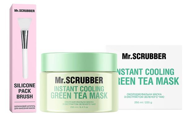 Маска для лица MR.Scrubber Instant Cooling Green Tea Mask Охлаждающая с экстрактом зеленого чая + силиконовый шпатель, 250 мл
